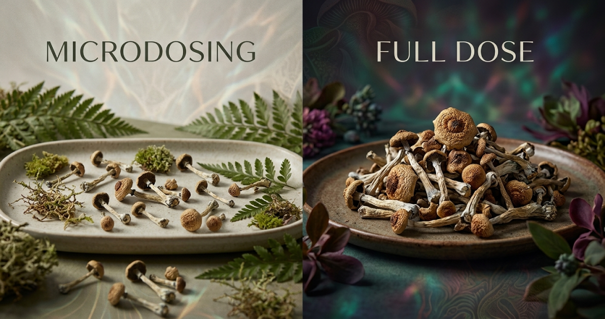 weedsmart_image_Microdosing vs. Full-Dose Psilocybin: Effects, Evidence, Risks, and Key Differences